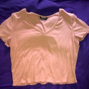 Dusty pink v neck crop top from SHIEN